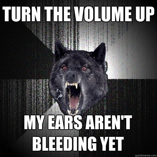 turn the volume up my ears aren't 
bleeding yet
  Insanity Wolf