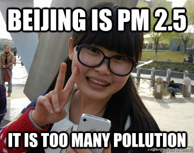 Beijing is PM 2.5 It is too many pollution - Beijing is PM 2.5 It is too many pollution  Chinese girl Rainy