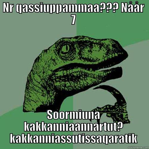 NR QASSIUPPAMMAA??? NÅÅR 7 SOORMIUNA KAKKANNIAANNARTUT? KAKKANNIASSUTISSAQARATIK Philosoraptor