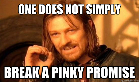 One Does Not Simply Break A Pinky Promise  Boromir