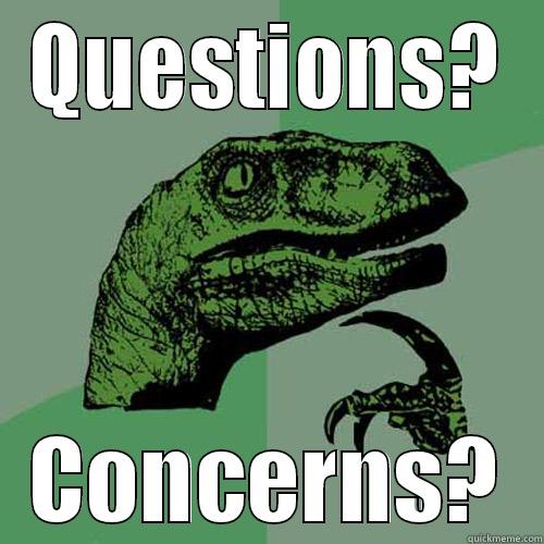 QUESTIONS? CONCERNS? Philosoraptor