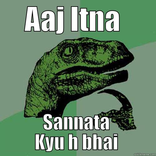 AAJ ITNA  SANNATA KYU H BHAI Philosoraptor