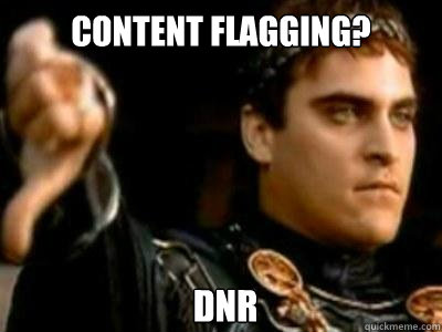 Content flagging? DNR  Downvoting Roman