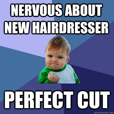 Nervous about new hairdresser  PERFECT CUT  Success Kid