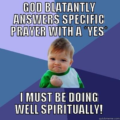 GOD BLATANTLY ANSWERS SPECIFIC PRAYER WITH A *YES* I MUST BE DOING WELL SPIRITUALLY! Success Kid