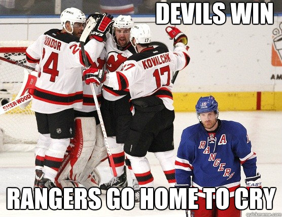 Devils Win Rangers go home to cry - Devils Win Rangers go home to cry  Devils win