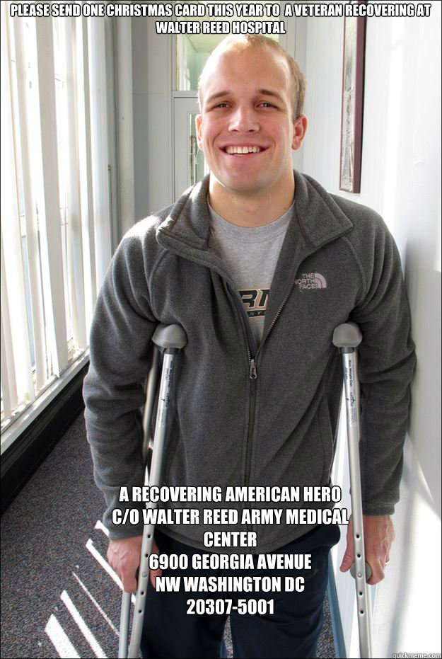A Recovering American Soldier Christmas Card 