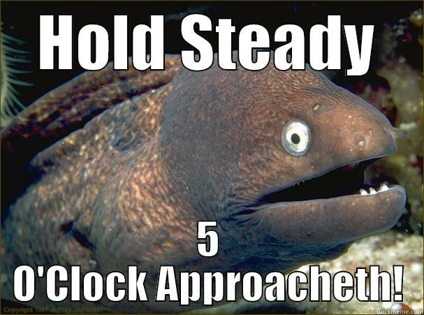 HOLD STEADY 5 O'CLOCK APPROACHETH! Bad Joke Eel