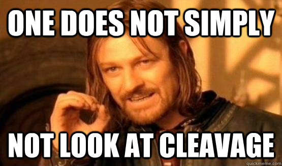 One does not simply not look at cleavage   