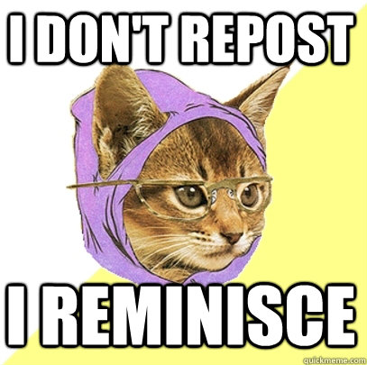 i don't repost i reminisce  Hipster Kitty