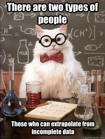 There are two types of people Those who can extrapolate from incomplete data - There are two types of people Those who can extrapolate from incomplete data  Chemistry Cat