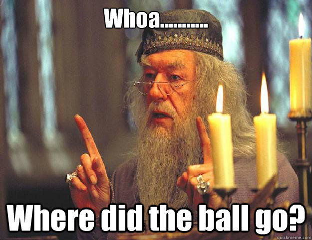 Whoa........... Where did the ball go?  Dumbledore