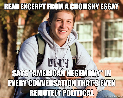read excerpt from a chomsky essay says 