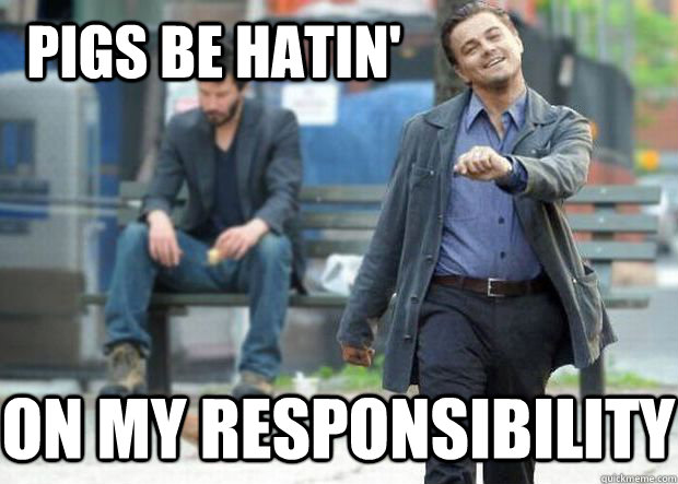 Pigs be Hatin' On my responsibility - Pigs be Hatin' On my responsibility  Sucks to be you dicaprio