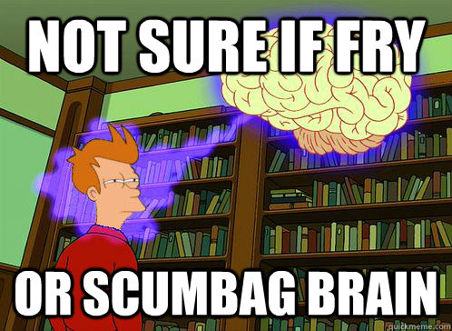 not sure if fry or scumbag brain - not sure if fry or scumbag brain  not sure if fry or scumbag brain