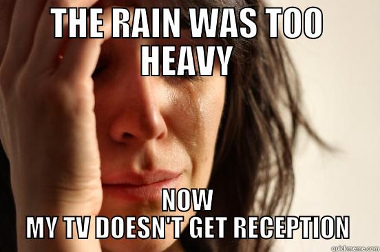 THE RAIN WAS TOO HEAVY NOW MY TV DOESN'T GET RECEPTION First World Problems