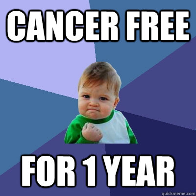 Cancer free For 1 year  Success Kid