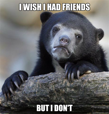 I wish i had friends but i don't - I wish i had friends but i don't  Confession Bear