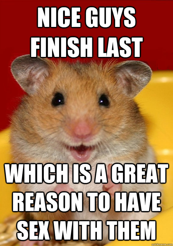 Nice guys finish last which is a great reason to have sex with them   Rationalization Hamster