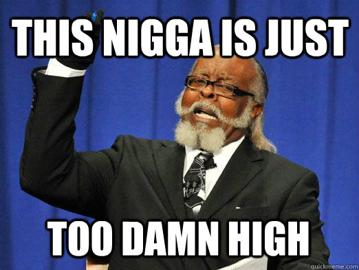 This nigga is just too damn high  I am too damn high