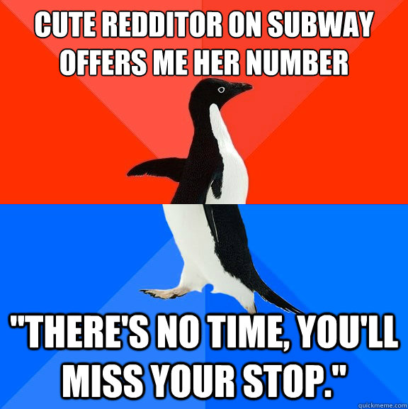 Cute redditor on subway offers me her number 