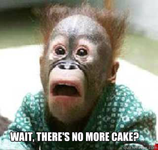 Wait, there's no more cake?  No more cake