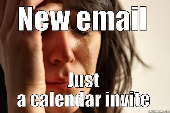 NEW EMAIL JUST A CALENDAR INVITE First World Problems