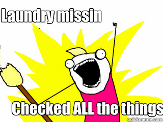 Checked ALL the things Laundry missing  All The Thigns