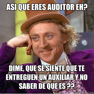 Asi que eres auditor eh? Dime, que se siente que te entreguen un auxiliar y no saber de que es ??  Creepy Wonka