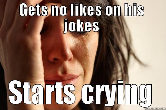 GETS NO LIKES ON HIS JOKES STARTS CRYING First World Problems