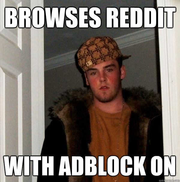 browses reddit with adblock on  Scumbag Steve