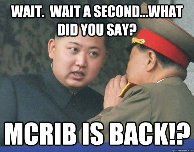 Wait.  wait a second...what did you say? McRib is Back!?  Hungry Kim Jong Un