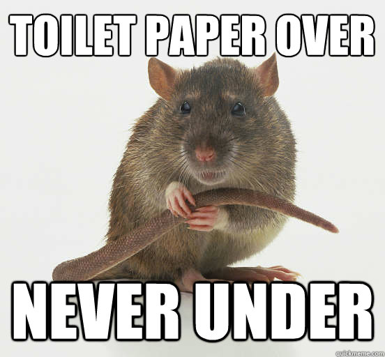 toilet paper over never under - toilet paper over never under  Anal Ratentive