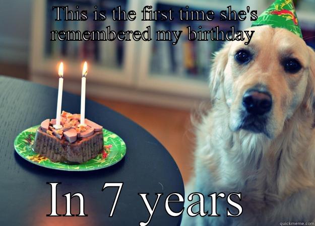 Happy birthday, Mo!! - THIS IS THE FIRST TIME SHE'S REMEMBERED MY BIRTHDAY  IN 7 YEARS  Sad Birthday Dog