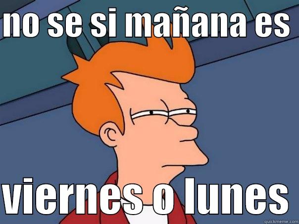 NO SE SI MAÑANA ES   VIERNES O LUNES Futurama Fry