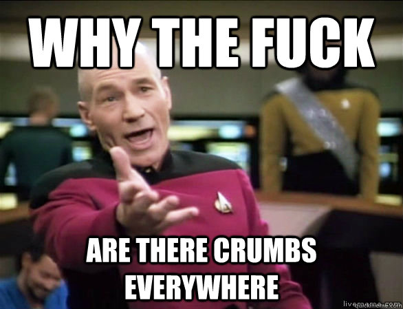why the fuck are there crumbs everywhere  Annoyed Picard HD