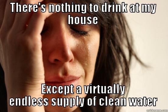 THERE'S NOTHING TO DRINK AT MY HOUSE EXCEPT A VIRTUALLY ENDLESS SUPPLY OF CLEAN WATER First World Problems