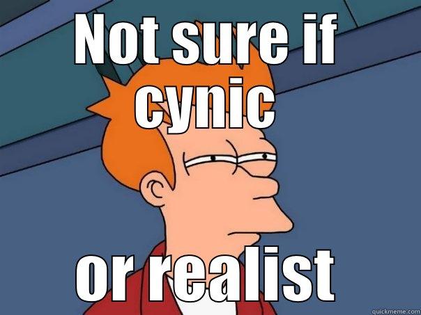 NOT SURE IF CYNIC OR REALIST Futurama Fry