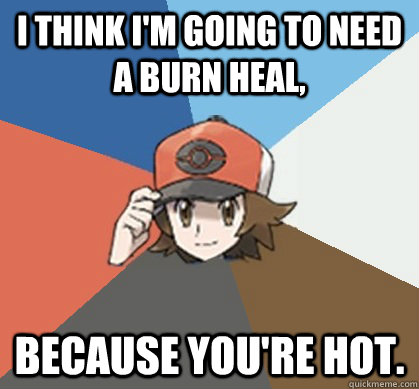 I think I'm going to need a Burn Heal, because you're hot.  