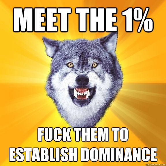 Meet the 1% Fuck them to establish dominance  Courage Wolf
