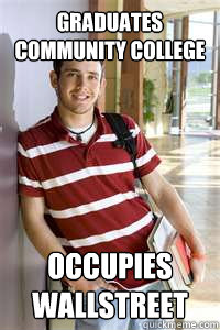 Graduates Community College occupies wallstreet  Community College Freshmen