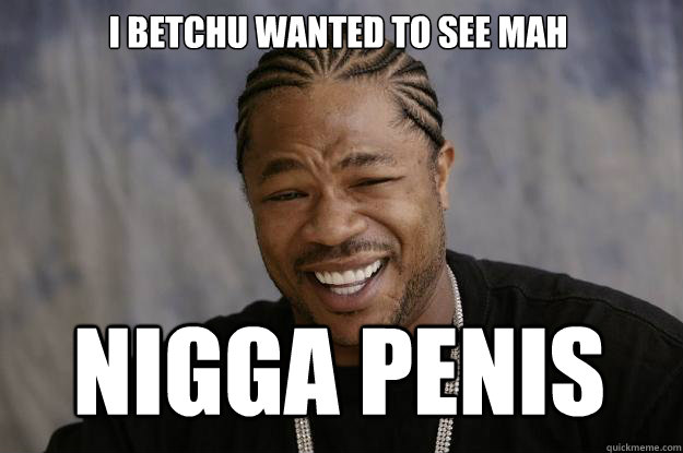 i betchu wanted to see mah nigga penis  Xzibit meme