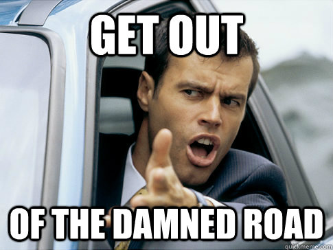 GET OUT OF THE DAMNED ROAD  Asshole driver