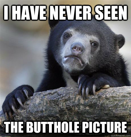 i have never seen the butthole picture  Confession Bear