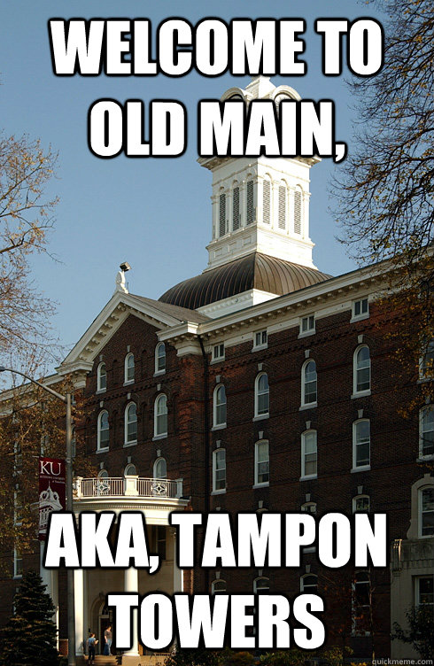 welcome to old main, aka, tampon towers  Kutztown Big Chicken