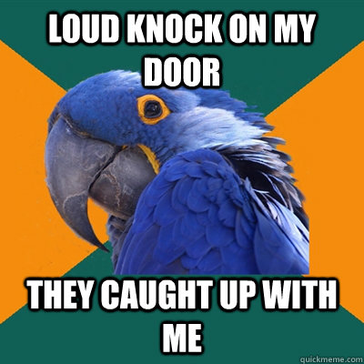 Loud knock on my door they caught up with me  Paranoid Parrot