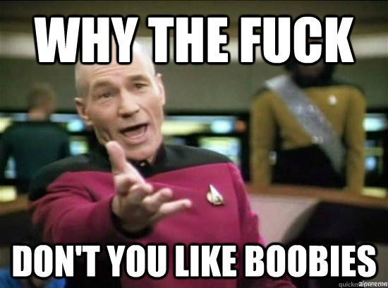 Why the fuck don't you like boobies  Annoyed Picard HD