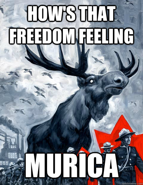 how's that freedom feeling  murica  Vindictive Canadian Moose Overlord