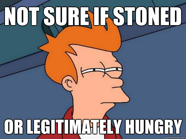 Not sure if stoned or legitimately hungry - Not sure if stoned or legitimately hungry  Futurama Fry