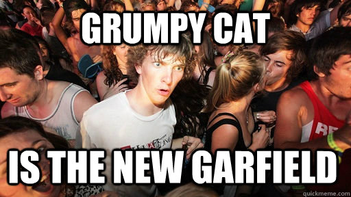 Grumpy cat  is the new Garfield  Sudden Clarity Clarence